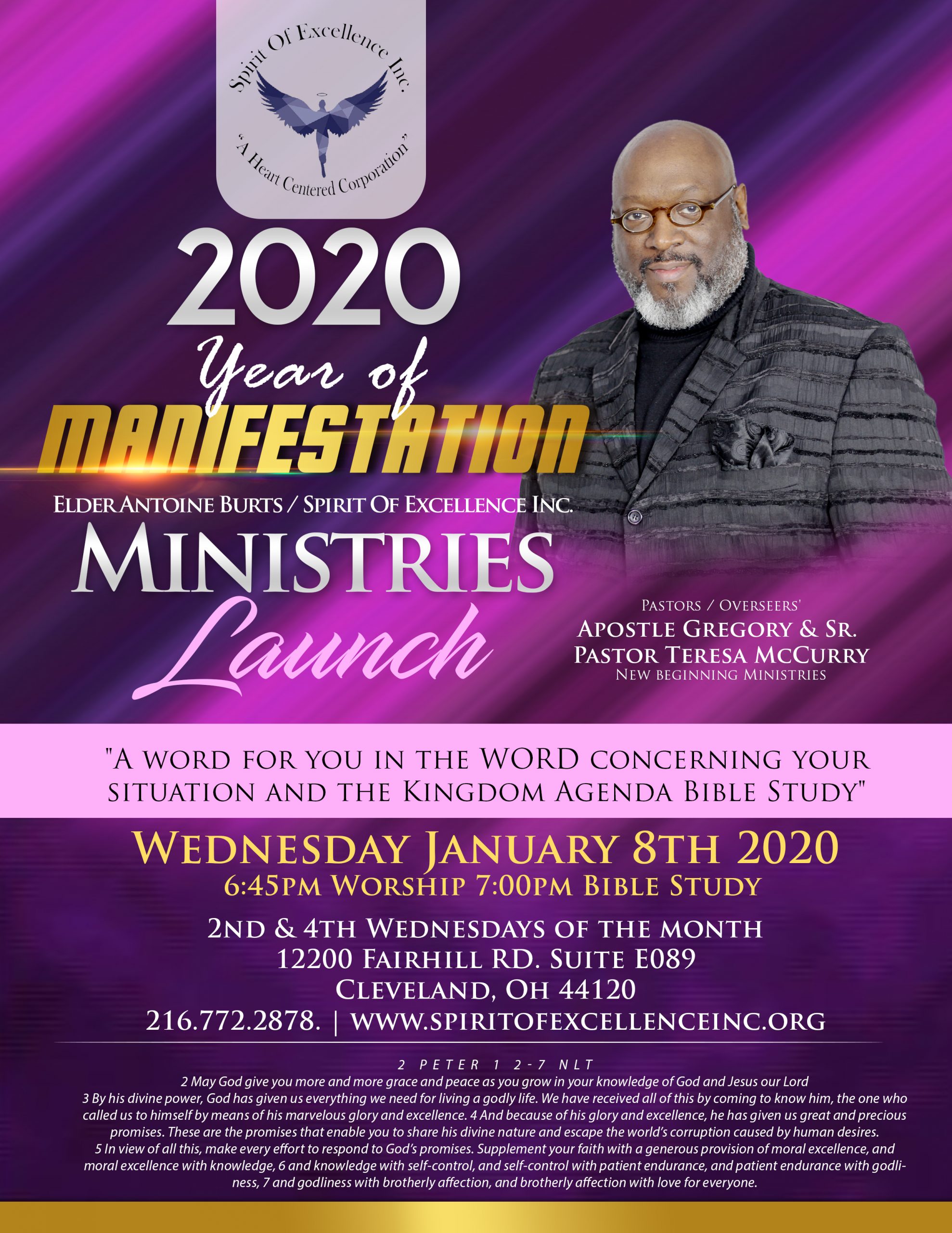 Spirit Of Excellence Inc. A New Beginning Ministry invites you to join in on the manifestitation of momentum...